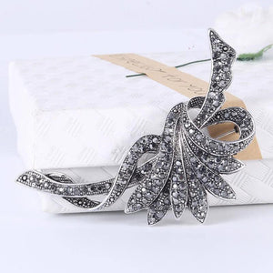 High-Grade American Set Auger Plant Brooch Pin for Women's Clothing
