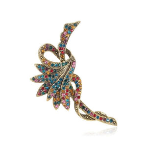 High-Grade American Set Auger Plant Brooch Pin for Women's Clothing