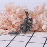 High-Grade American Set Auger Plant Brooch Pin for Women's Clothing