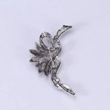 High-Grade American Set Auger Plant Brooch Pin for Women's Clothing