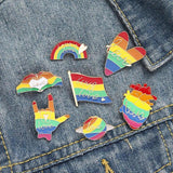 7pcs Rainbow Style Brooch Pins Shawl Clips Safety Pins