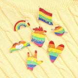7pcs Rainbow Style Brooch Pins Shawl Clips Safety Pins