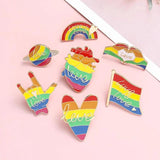 7pcs Rainbow Style Brooch Pins Shawl Clips Safety Pins