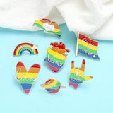 7pcs Rainbow Style Brooch Pins Shawl Clips Safety Pins
