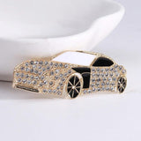 Red Car Brooches Collar Suit Lapel Pins Full Rhinestones Wedding Corsage Pins