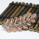 Rose Gold Austrian Crystal Leaf Brooch Colorful Pin Accessory Jewelry