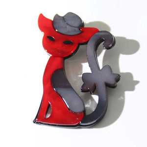 Cute Cat Acrylic Brooch Lapel Pin Hat Accessory