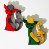 Cute Cat Acrylic Brooch Lapel Pin Hat Accessory