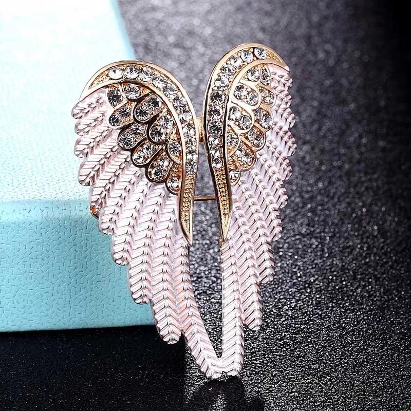 Zlxgirl Angel Wing Brooch Jewelry for Women's Hats Enamel Scarf Pins