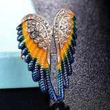 Zlxgirl Angel Wing Brooch Jewelry for Women's Hats Enamel Scarf Pins
