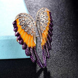 Zlxgirl Angel Wing Brooch Jewelry for Women's Hats Enamel Scarf Pins
