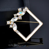 Charm Crystal Leaf Feather Square Brooch Pin Jewelry 004 KO1