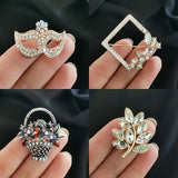 Charm Crystal Leaf Feather Square Brooch Pin Jewelry 004 KO1