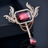 Charm Crystal Leaf Feather Square Brooch Pin Jewelry 004 KO1