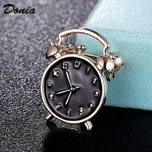 Enamel Clock Punk Brooch Jewelry for Men and Women