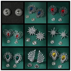 Men's Crystal Pin Brooches Neckline Decoration