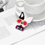 Dog Women Pins Brooch Acrylic Material Big Sunglass Animal Woman Brooches