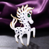 Red Enamel Horse Shape Animal Brooch for Women Men