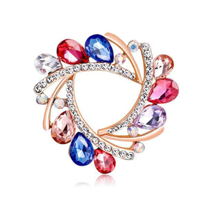 Rhinestone Crystal Flower Brooch Pin Scarf Clip Gift AH167