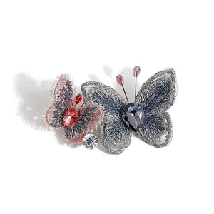 Vintage Crystal Butterfly Brooch Pin for Women