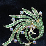 Crystal Peacock Brooch for Women Wedding Party Gold-Color Pin