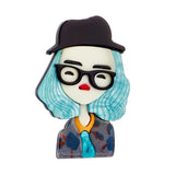 Acrylic Lady Shape Brooch for Women