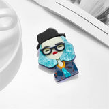 Acrylic Lady Shape Brooch for Women