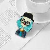 Acrylic Lady Shape Brooch for Women