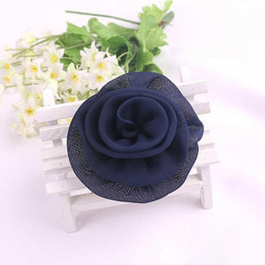 Vintage Chiffon Fabric Flower Brooches Pins for Wedding Corsage