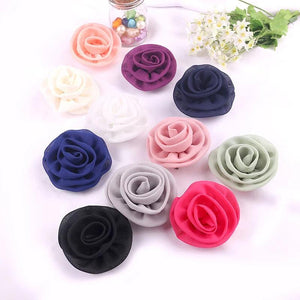 Vintage Chiffon Fabric Flower Brooches Pins for Wedding Corsage