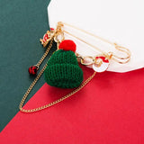 Christmas Alloy Pin Tree Santa Claus Snowman Bell Brooch Tassle Accessories