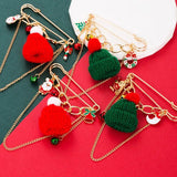 Christmas Alloy Pin Tree Santa Claus Snowman Bell Brooch Tassle Accessories