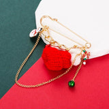Christmas Alloy Pin Tree Santa Claus Snowman Bell Brooch Tassle Accessories