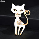 European American Enamel Cat Brooch Animal Coat Accessories