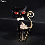 European American Enamel Cat Brooch Animal Coat Accessories