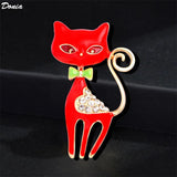 European American Enamel Cat Brooch Animal Coat Accessories