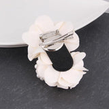 Silk Rose Flowers Brooches with Pearls