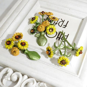 Pearl Alloy Flowers Brooch Pin Corsage Sunflower Rose Buckle