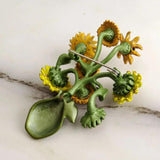 Pearl Alloy Flowers Brooch Pin Corsage Sunflower Rose Buckle