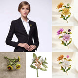 Pearl Alloy Flowers Brooch Pin Corsage Sunflower Rose Buckle