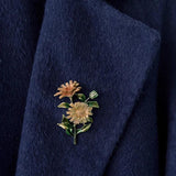 Pearl Alloy Flowers Brooch Pin Corsage Sunflower Rose Buckle