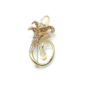 Crystal Calla Flower Golden High-end Brooch