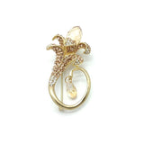 Crystal Calla Flower Golden High-end Brooch