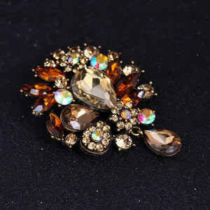 Water Drop Crystal Rhinestones Brooches Ladies Jewelry Teardrop Brooch Pin