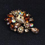 Water Drop Crystal Rhinestones Brooches Ladies Jewelry Teardrop Brooch Pin