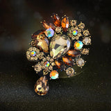 Water Drop Crystal Rhinestones Brooches Ladies Jewelry Teardrop Brooch Pin