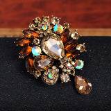 Water Drop Crystal Rhinestones Brooches Ladies Jewelry Teardrop Brooch Pin