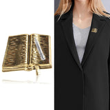 Vintage Alloy Book Style Brooch Clothing Accessory