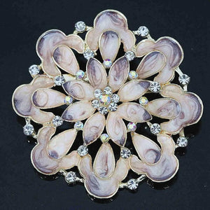 Large Flower Pins Women Brooches Party Gold-color Jewelry