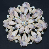 Large Flower Pins Women Brooches Party Gold-color Jewelry